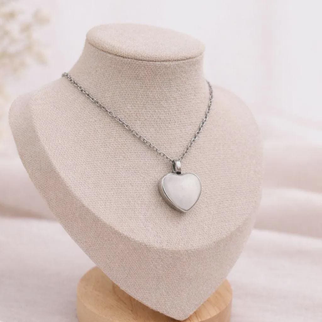 Paw Print Path Heart Urn Necklace