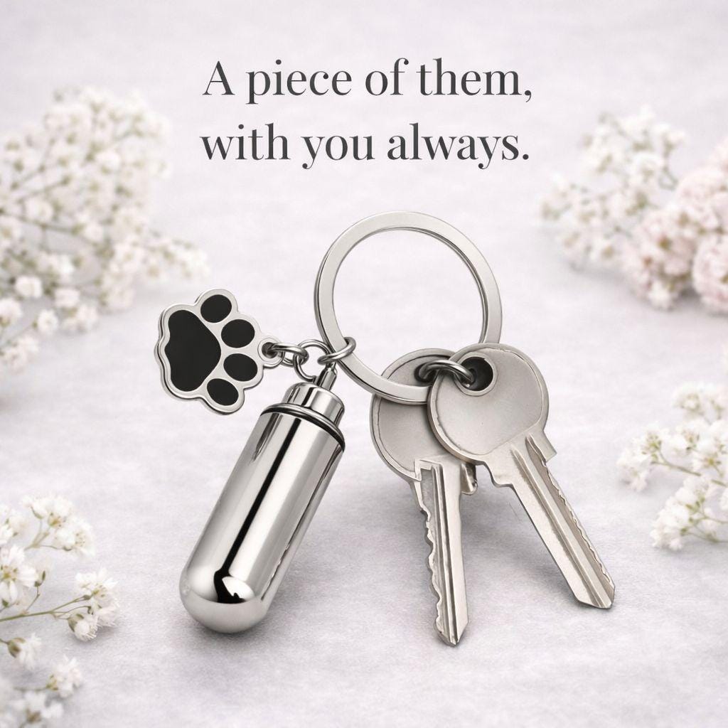 Pawprint Close to Me Keyring