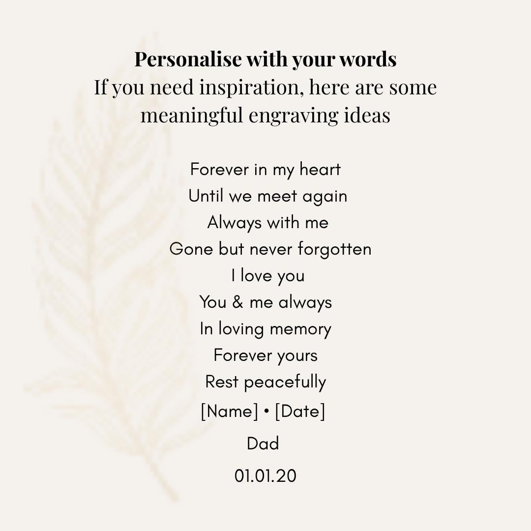 Engraved Handwriting Urn Necklace
