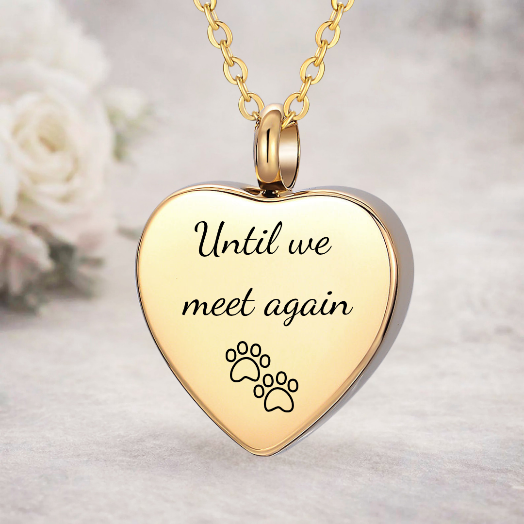 Until We Meet Again Paw Print Urn Necklace