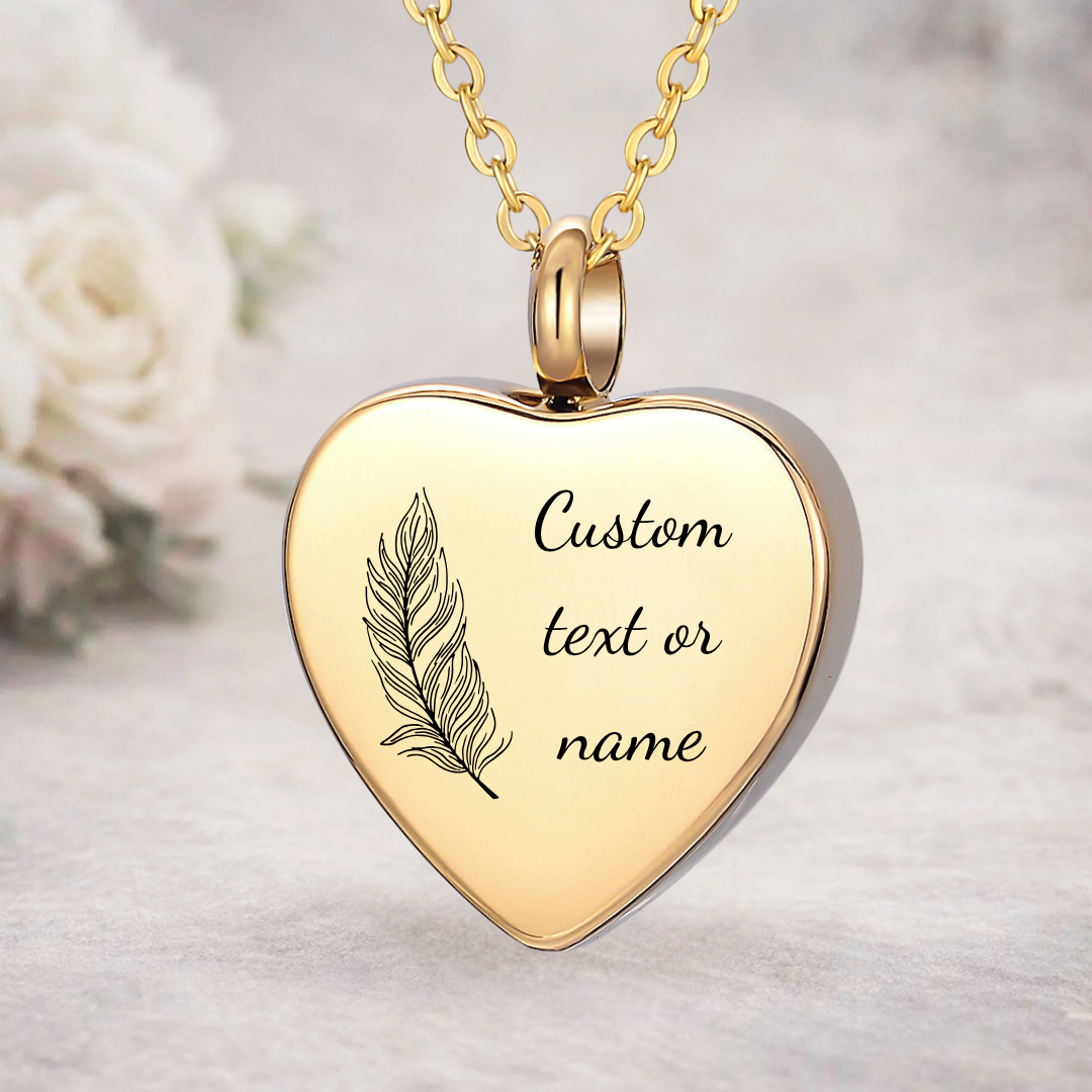 Feather of Love Personalised Urn Necklace