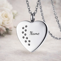 Paw Print Path Heart Urn Necklace